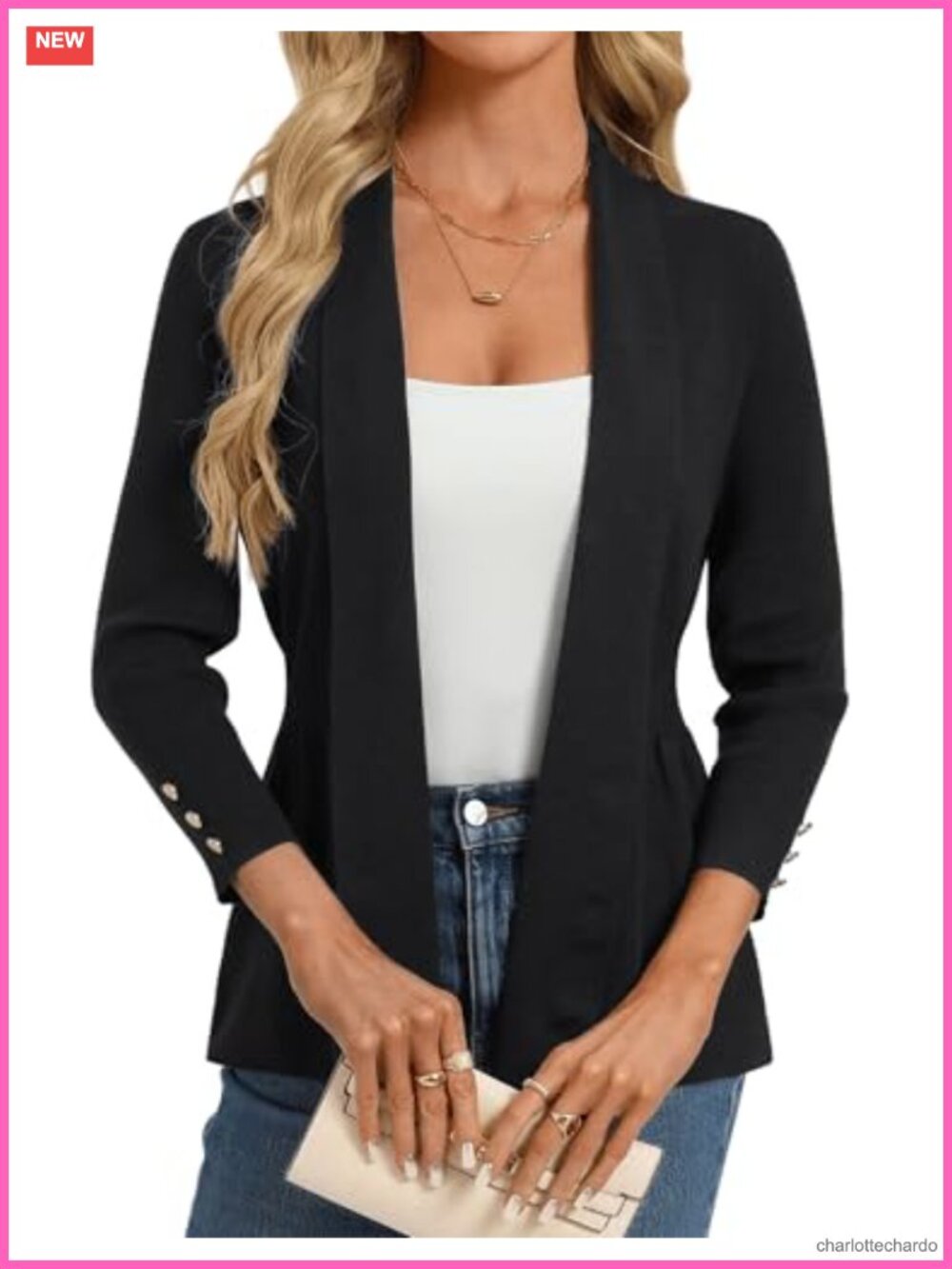 Peplum Cardigan Open Front Turn-Down Collar Ribbed Waist Buckle Cuffs